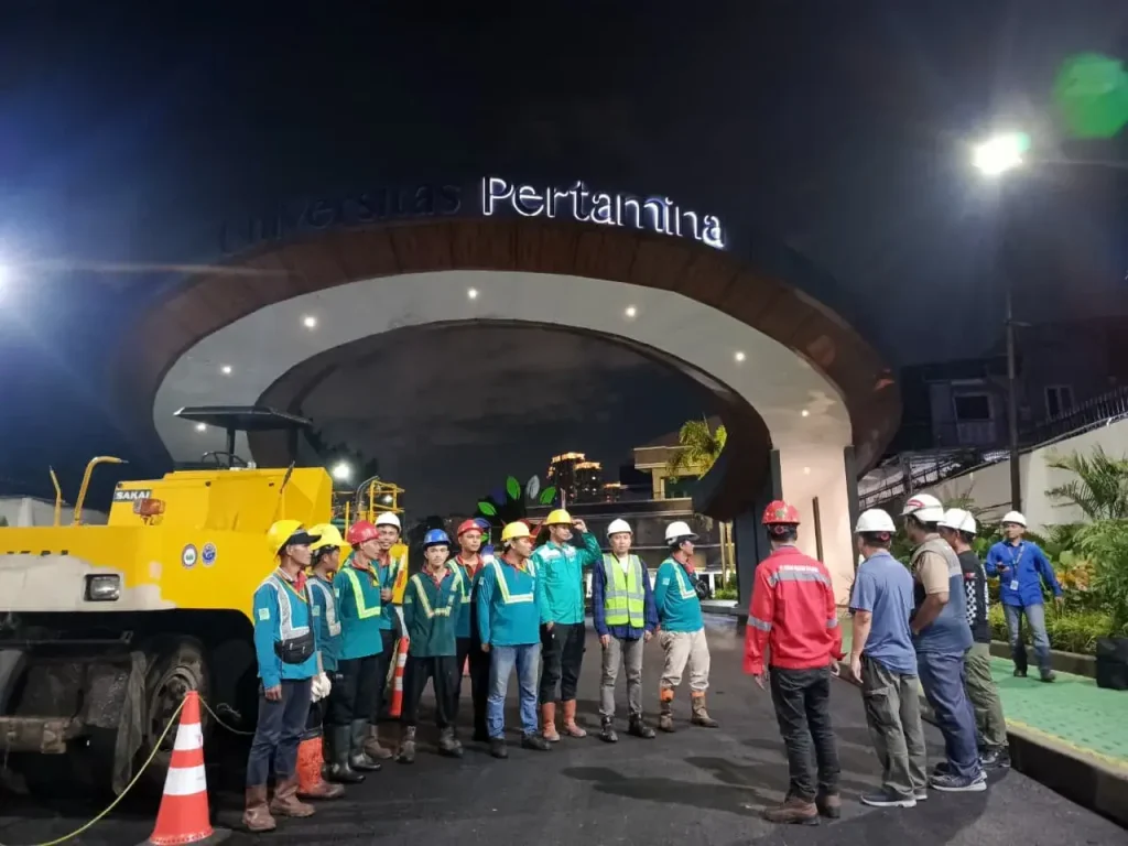 Pengaspalan Universitas Pertamina Jakarta